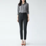 شلوار کرپ راسته فیت قد 90 چاک دار - Image 2