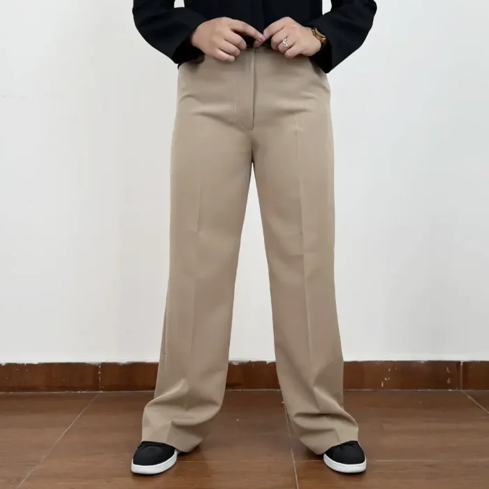 شلوار نیم بگ پارچه ای زنانه کرپ - Image 7