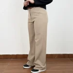 شلوار نیم بگ پارچه ای زنانه کرپ