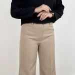 شلوار نیم بگ پارچه ای زنانه کرپ - Image 5