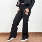 شلوار نیم بگ پارچه ای زنانه کرپ - Image 6