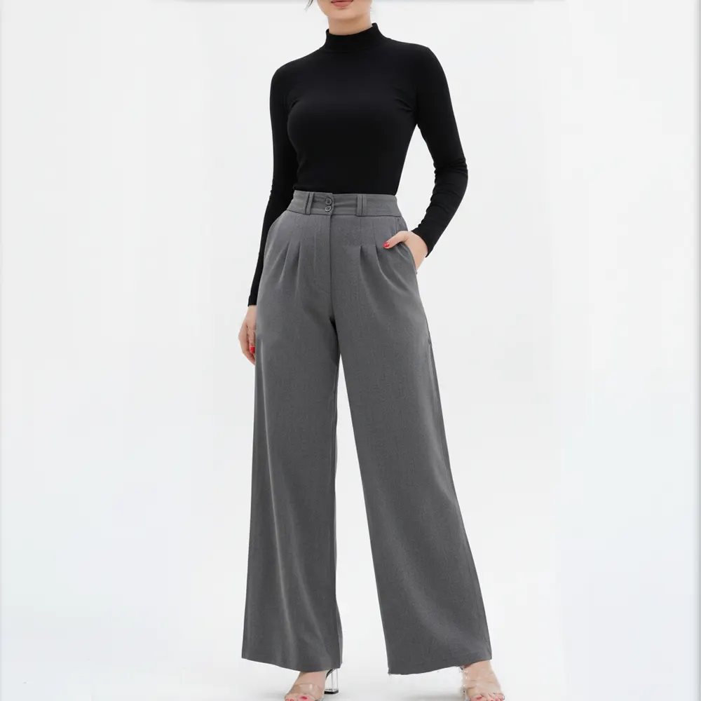 شلوار فول بگ پارچه ترک بزایاق-3 شلوار فول بگ زنانه - Image 1