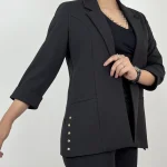 کت زنانه مجلسی کرپ بلند یقه انگلیسی - Image 2