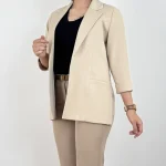 کت زنانه مجلسی کرپ بلند یقه انگلیسی