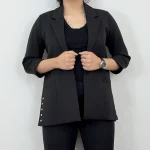 کت زنانه مجلسی کرپ بلند یقه انگلیسی - Image 4