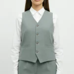 جلیقه زنانه سه دکمه کرپ دیپلمات - Image 3