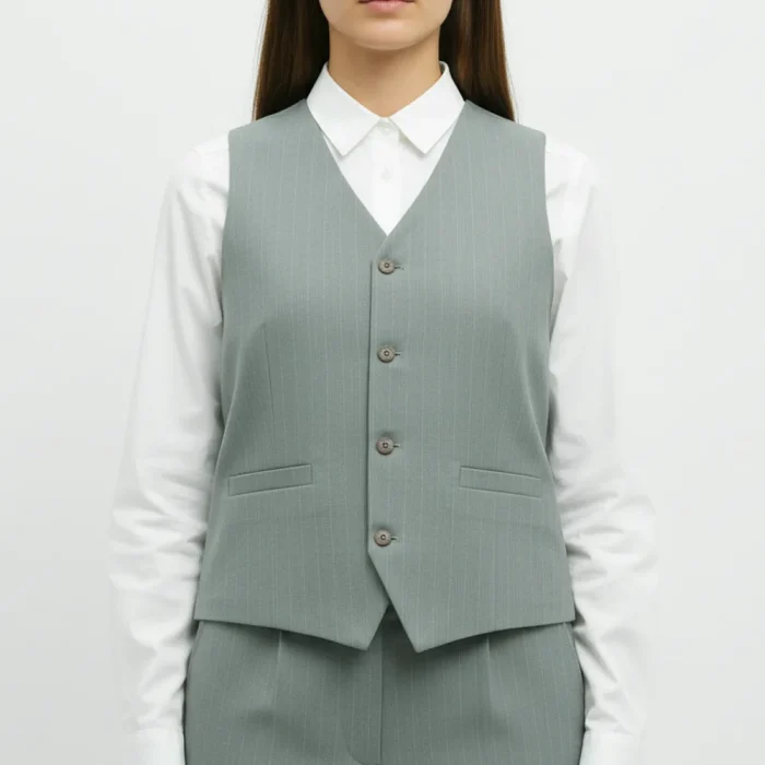 جلیقه زنانه سه دکمه کرپ دیپلمات - Image 3