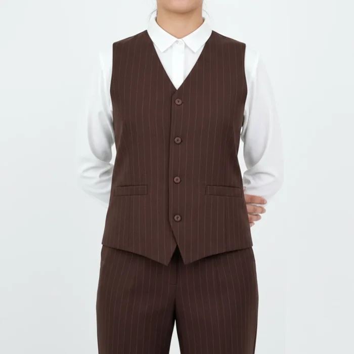 جلیقه زنانه سه دکمه کرپ دیپلمات - Image 6