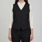 جلیقه زنانه سه دکمه کرپ دیپلمات - Image 4