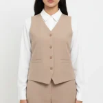 جلیقه زنانه سه دکمه کرپ دیپلمات - Image 5