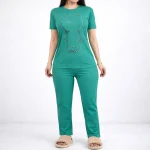 ست تیشرت شلوار خانگی زنانه ویسکوز | فری سایز طرح شماره 5