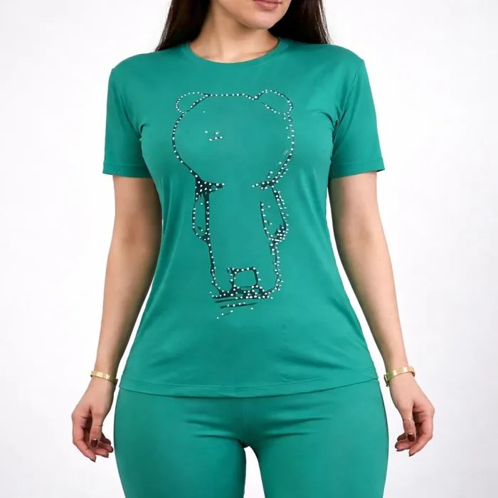 ست تیشرت شلوار خانگی زنانه ویسکوز | فری سایز طرح شماره 5 - Image 2