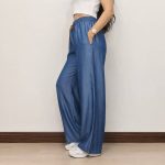 شلوار نیم بگ زنانه تنسل سبک و خنک
