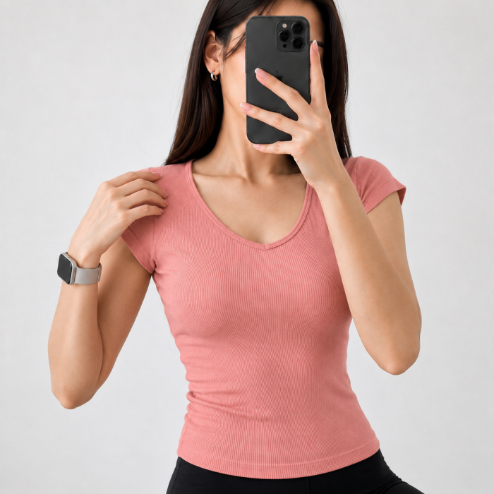تیشرت دخترانه و زنانه کشی گیاهی فری سایز وارداتی یقه هفت روزمرگی و ورزشی - Image 2
