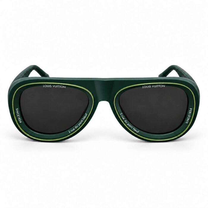 عینک آفتابی لویی ویتون زنانه و مردانه مدل 7781 | LOUIS VUITTON فریم کائوچویی ارتشی سبز UV400 مناسب روزمرگی - تصویر 5