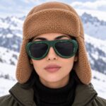 عینک آفتابی لویی ویتون زنانه و مردانه مدل 7781 | LOUIS VUITTON فریم کائوچویی ارتشی سبز UV400 مناسب روزمرگی - تصویر 4